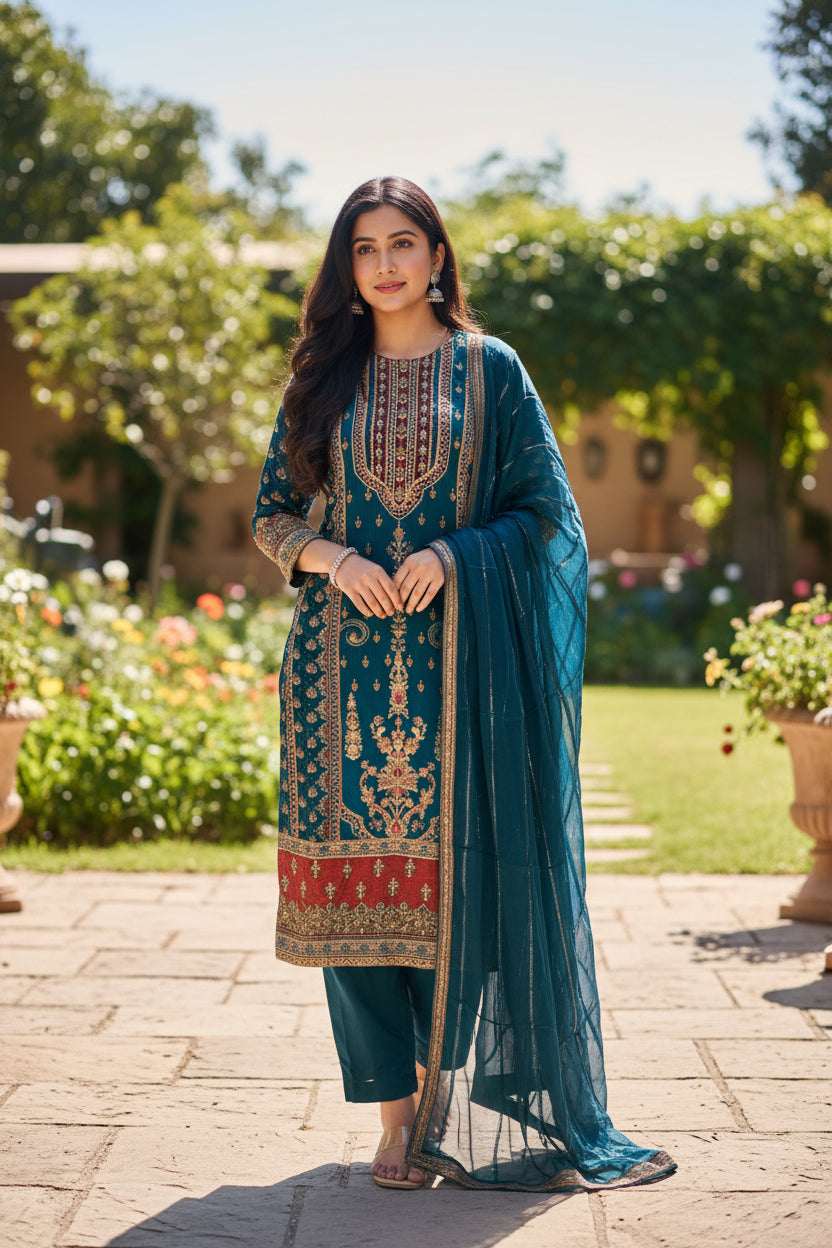 Pure Crepe Silk Suit