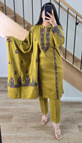 Mustard Woollen Shawl suit