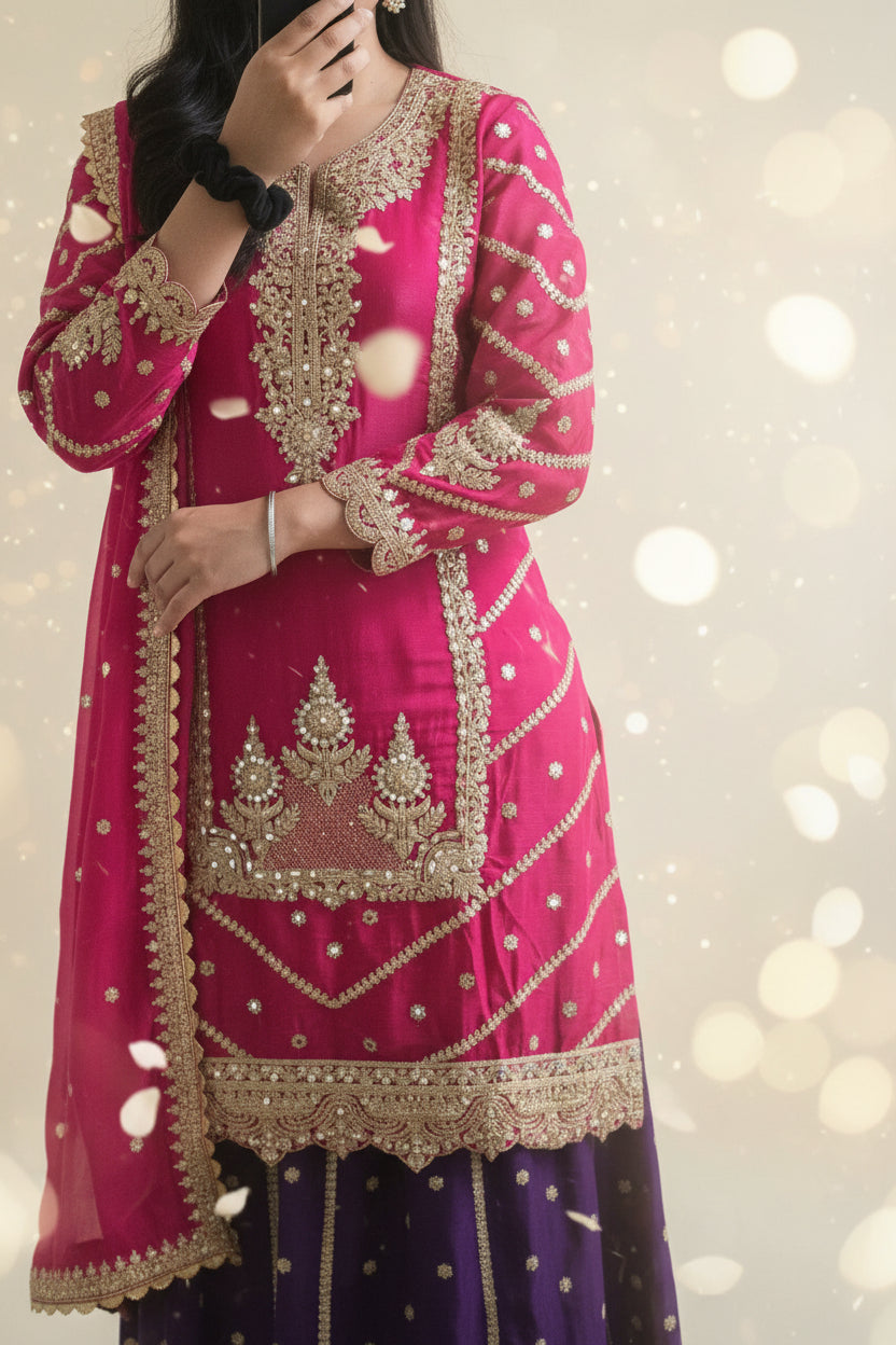 Laila - Heavy party wear suit with Skirt