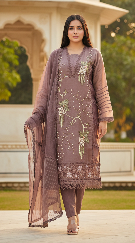 Tissue organza Pakistani Style suit
