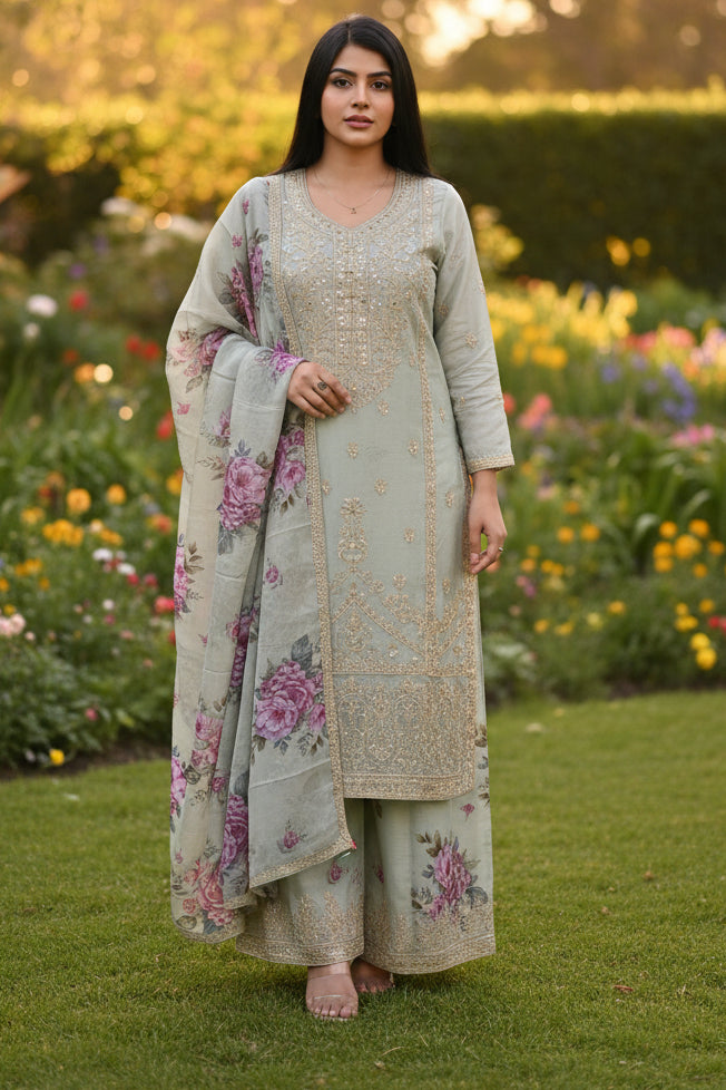 Pakistani style party wear suit (Colours available)