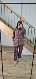 Woollen burgundy co-ord set