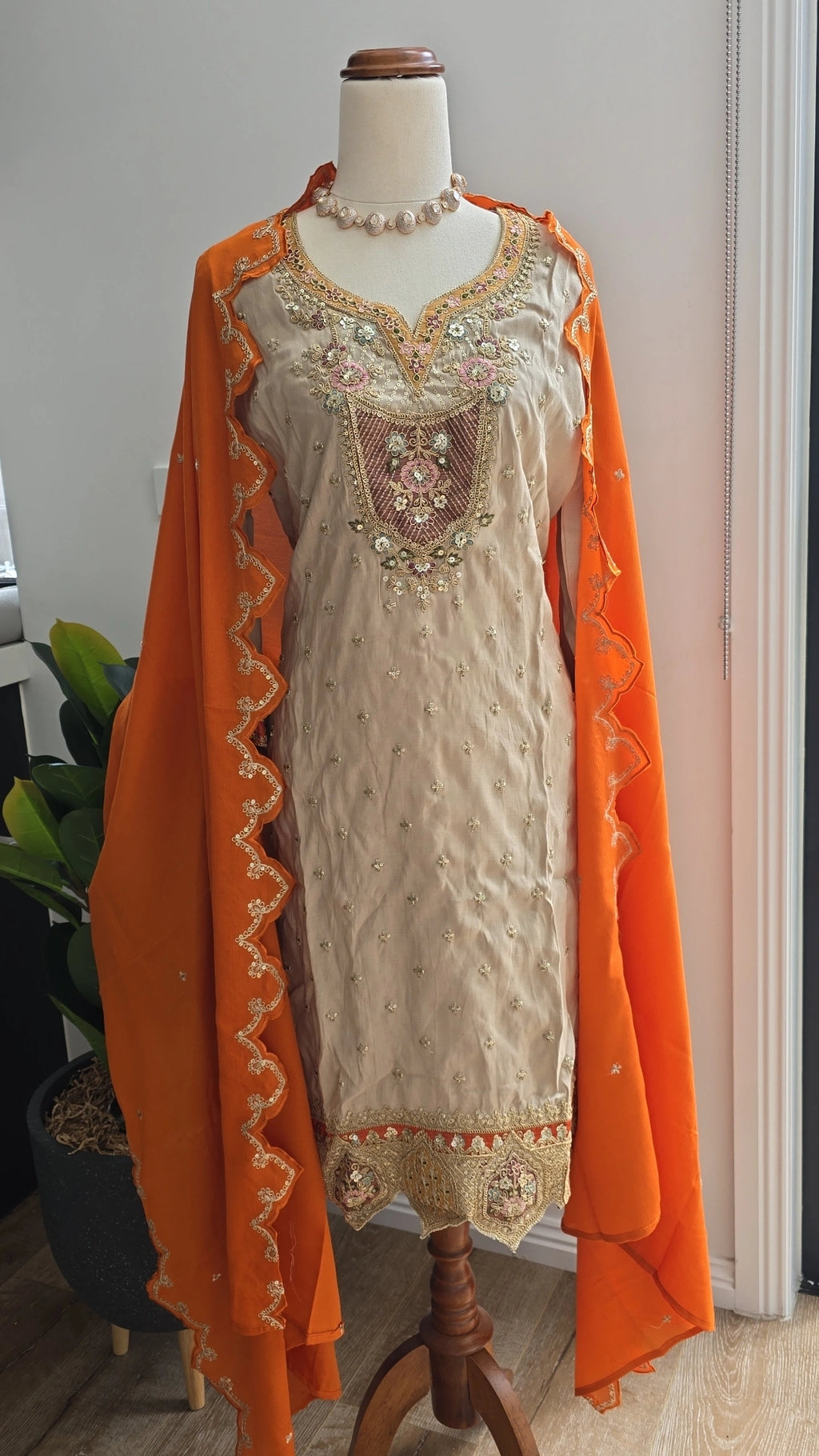 Beige Party wear suit