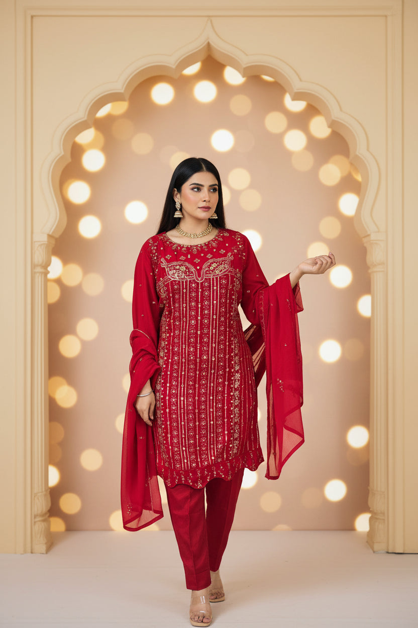 Aghanoor ( Chinon Fabric party wear suit)
