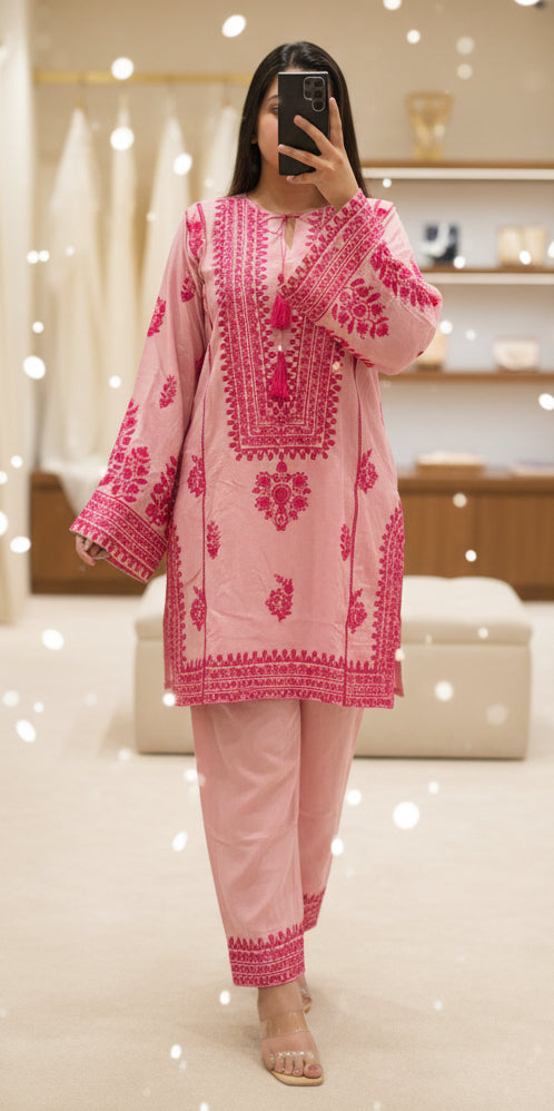 Hania Pink Pakistani style Co-ord