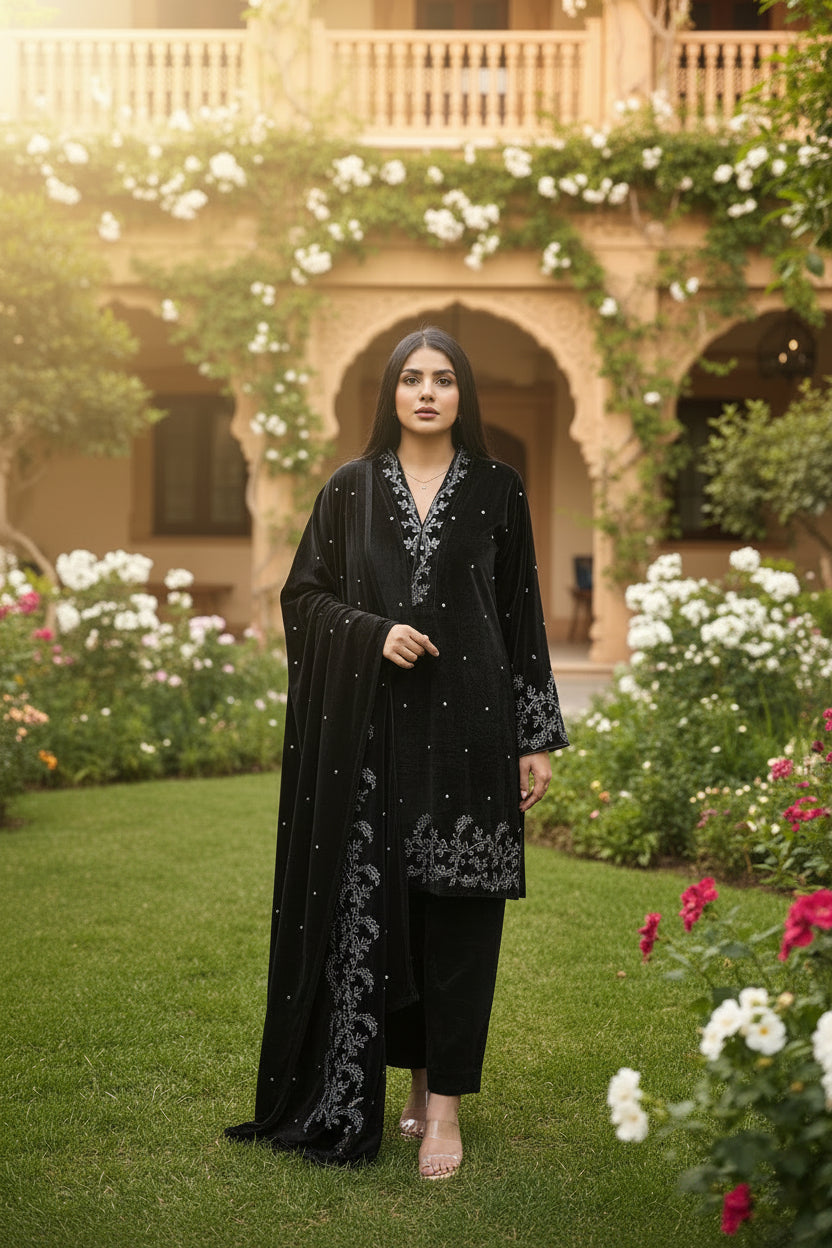 Velvet suit  - Black
