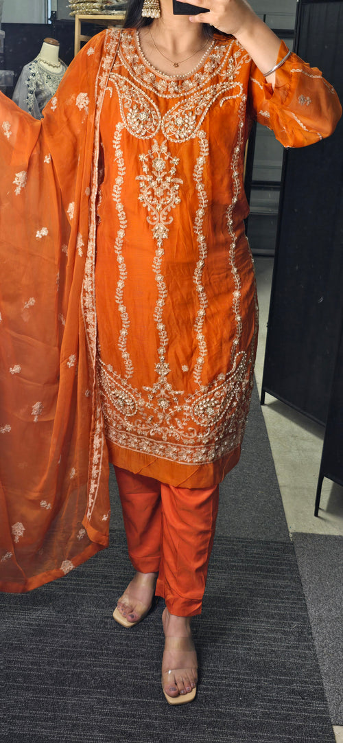 Aghanoor ( Chinon Fabric party wear suit)