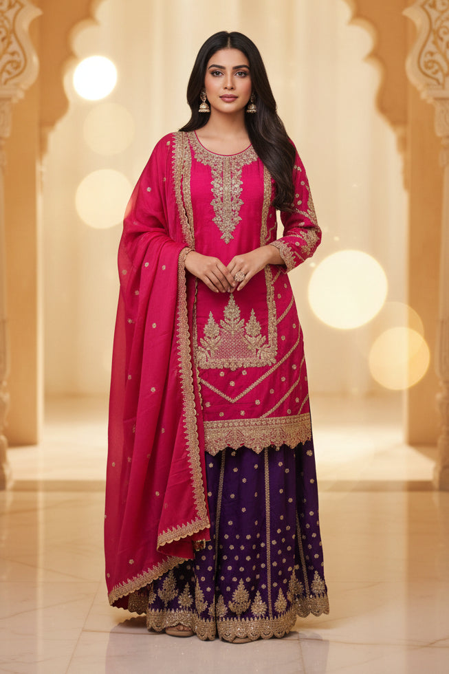Laila - Heavy party wear suit with Skirt