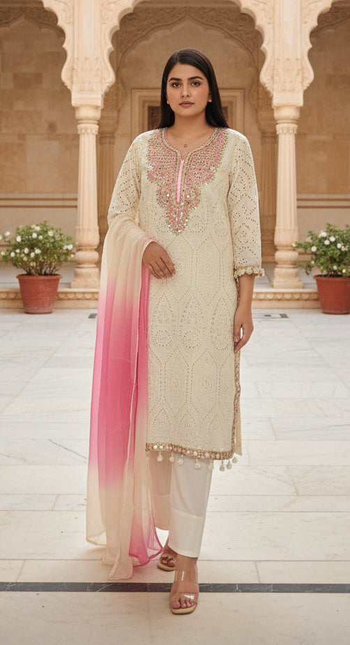 Mandy - Cream cotton suit