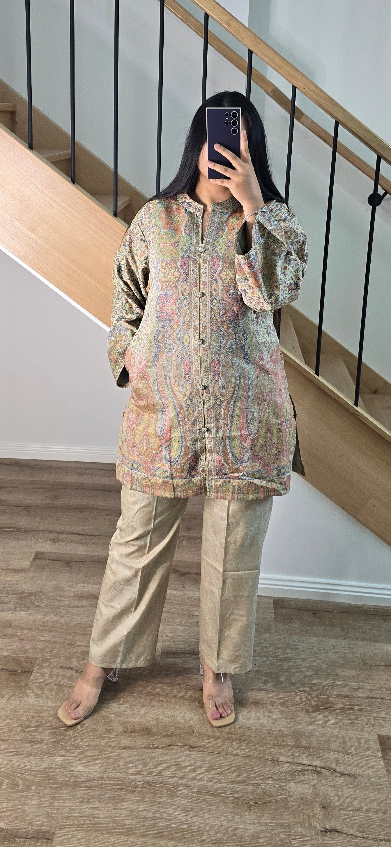 Pastel Kashmiri Jacket set