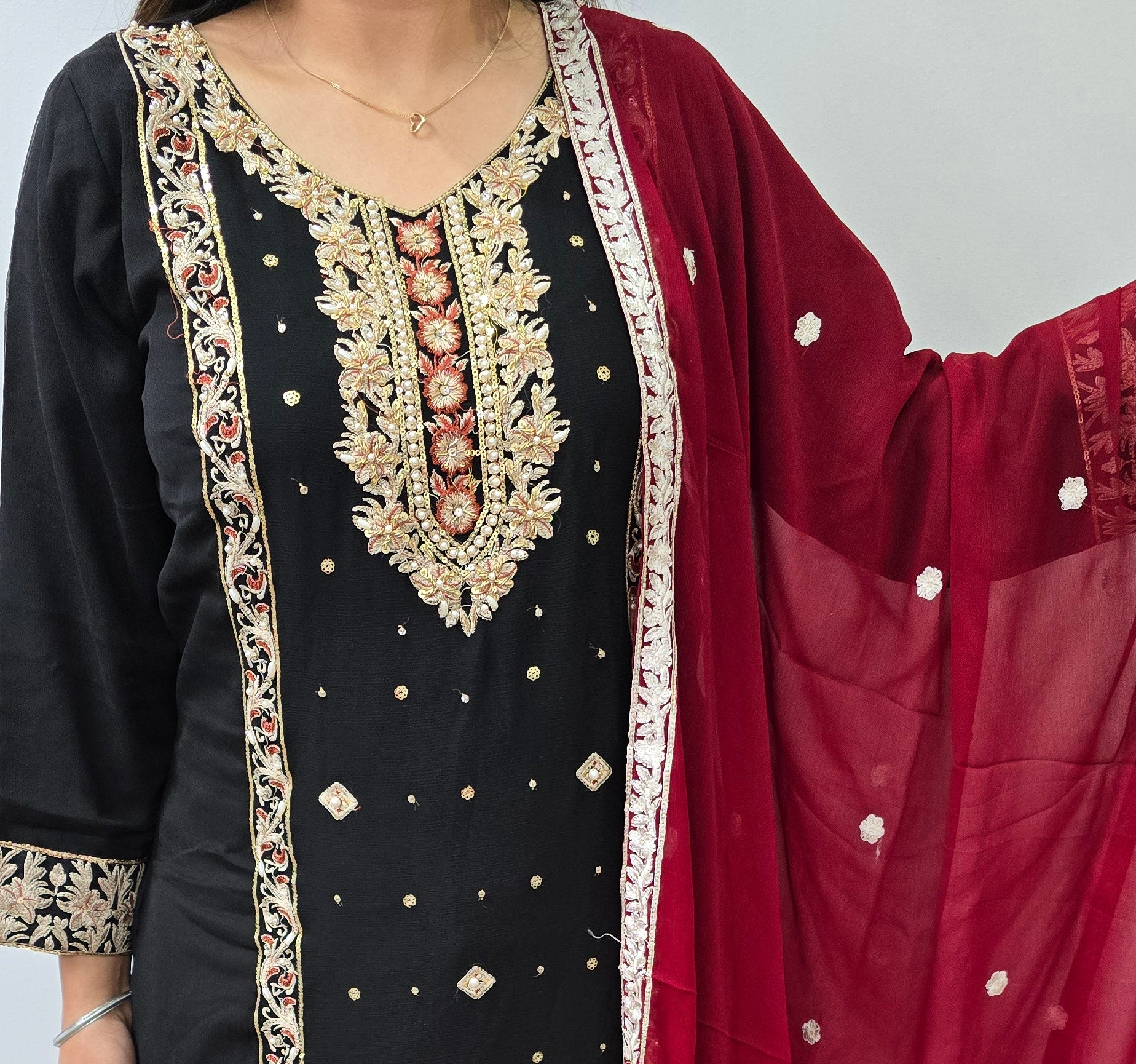 Aghanoor ( Chinon Fabric party wear suit)
