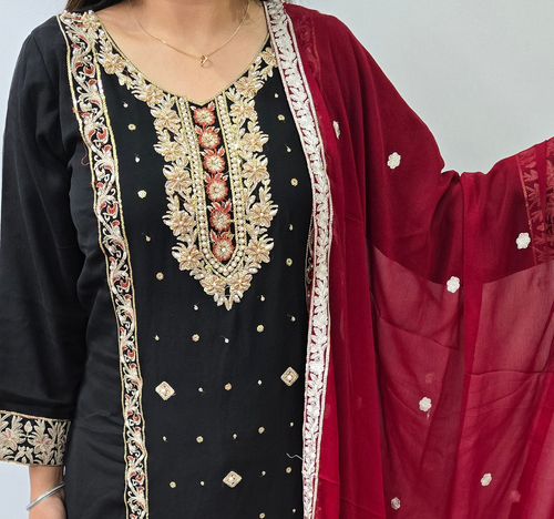 Aghanoor ( Chinon Fabric party wear suit)
