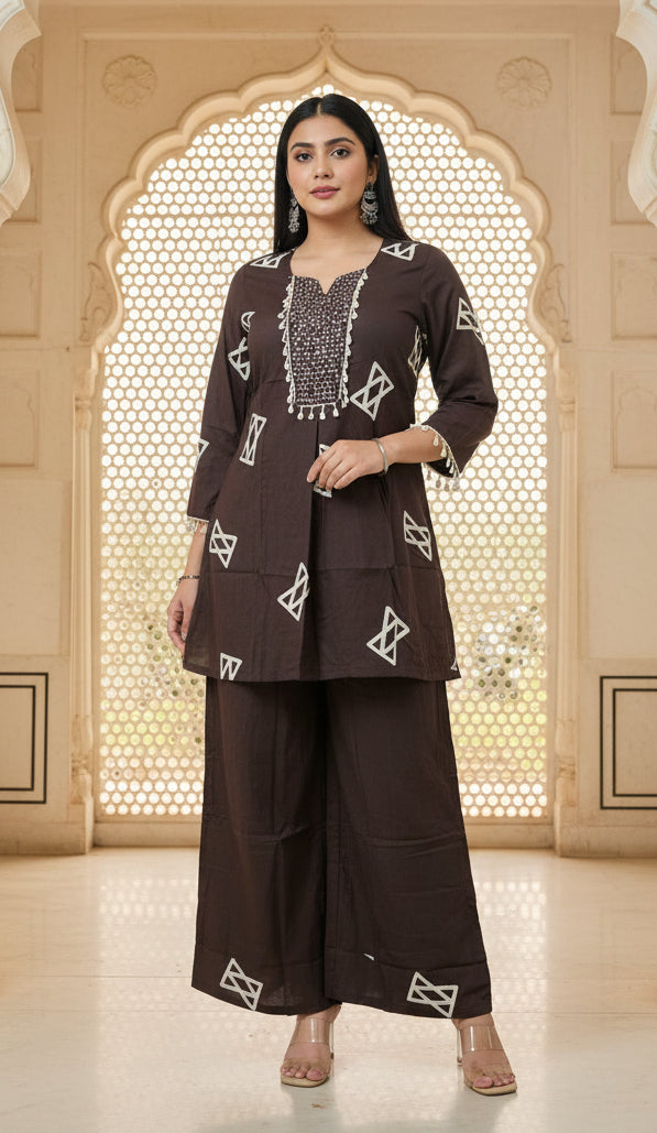 Mirror Rayon Co-ord Set ( 2 Colours available)