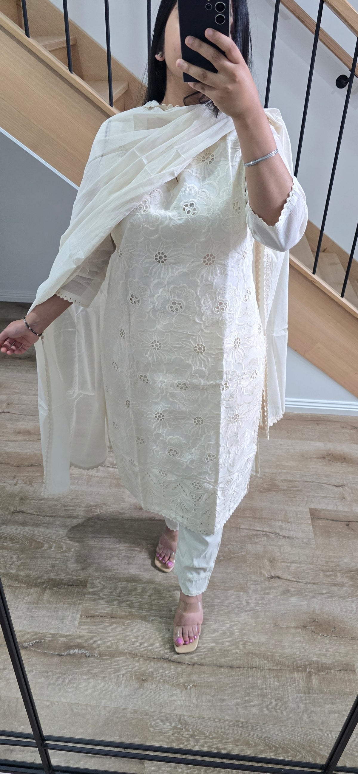 Maansi - Cream cotton suit