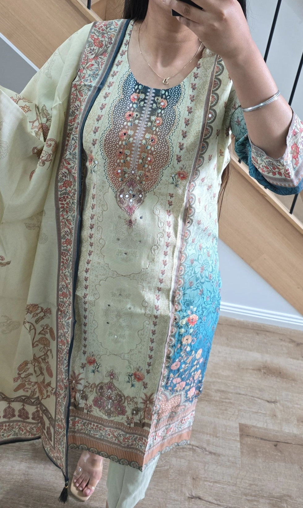Pure Muslin Fabric Suit