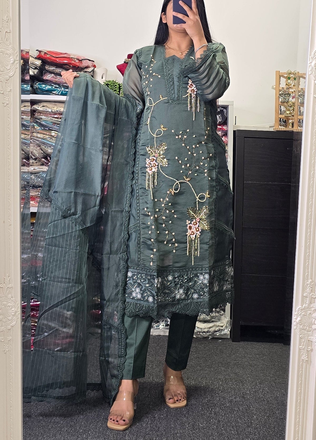 Tissue organza Pakistani Style suit