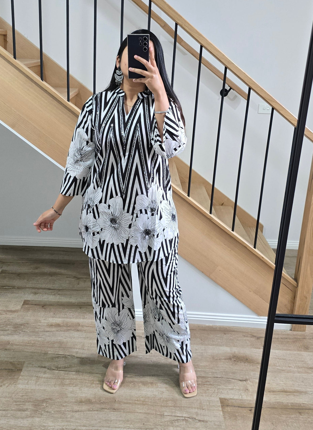 Stripes Printed cotton Co-ord Set