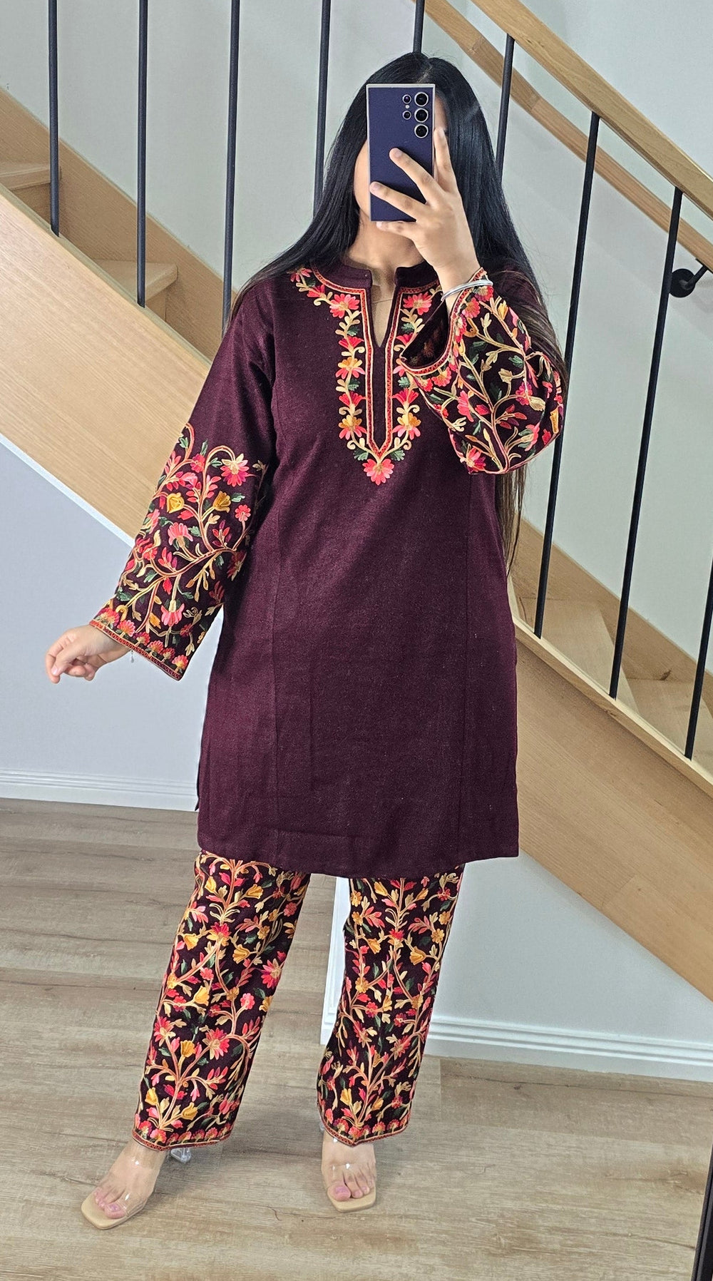 Burgundy Woolen co-ord set