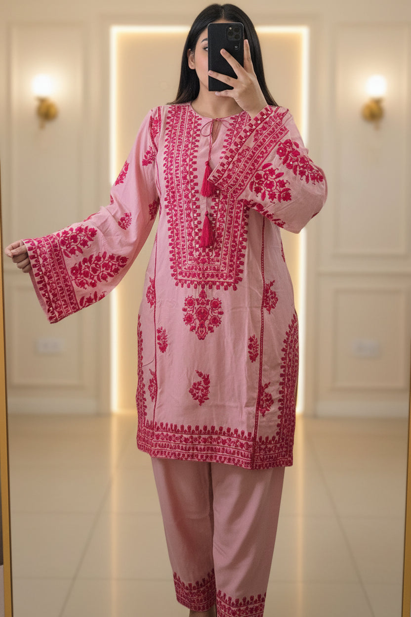 Hania Pink Pakistani style Co-ord