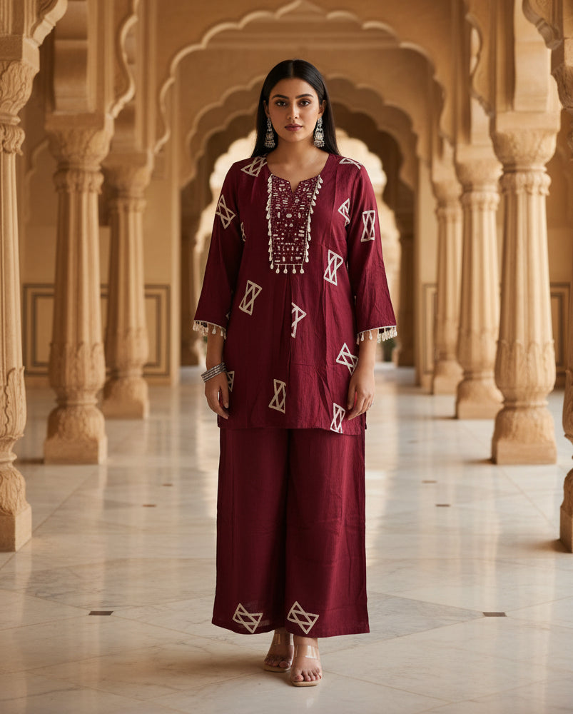Mirror Rayon Co-ord Set ( 2 Colours available)