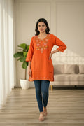 Rust Orange short Kurti
