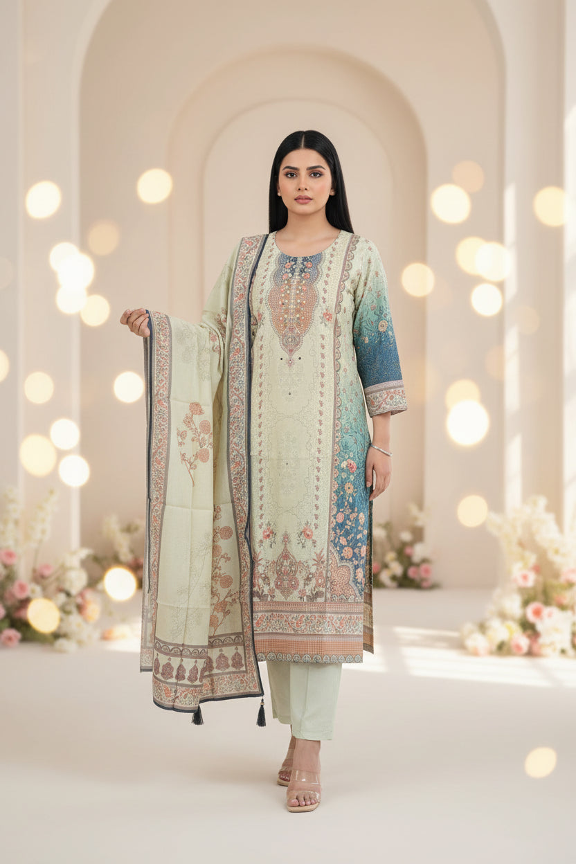 Pure Muslin Fabric Suit