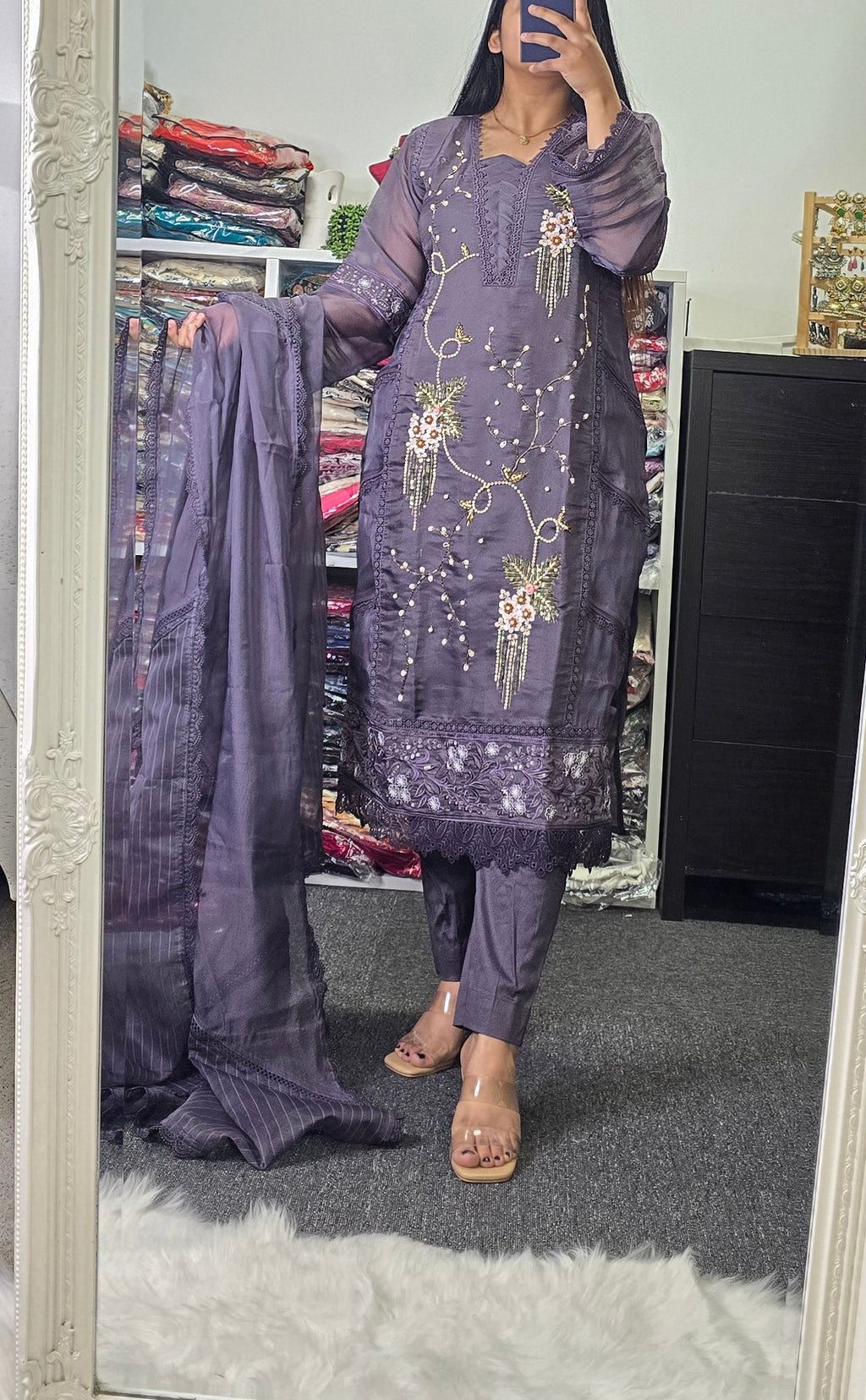 Tissue organza Pakistani Style suit