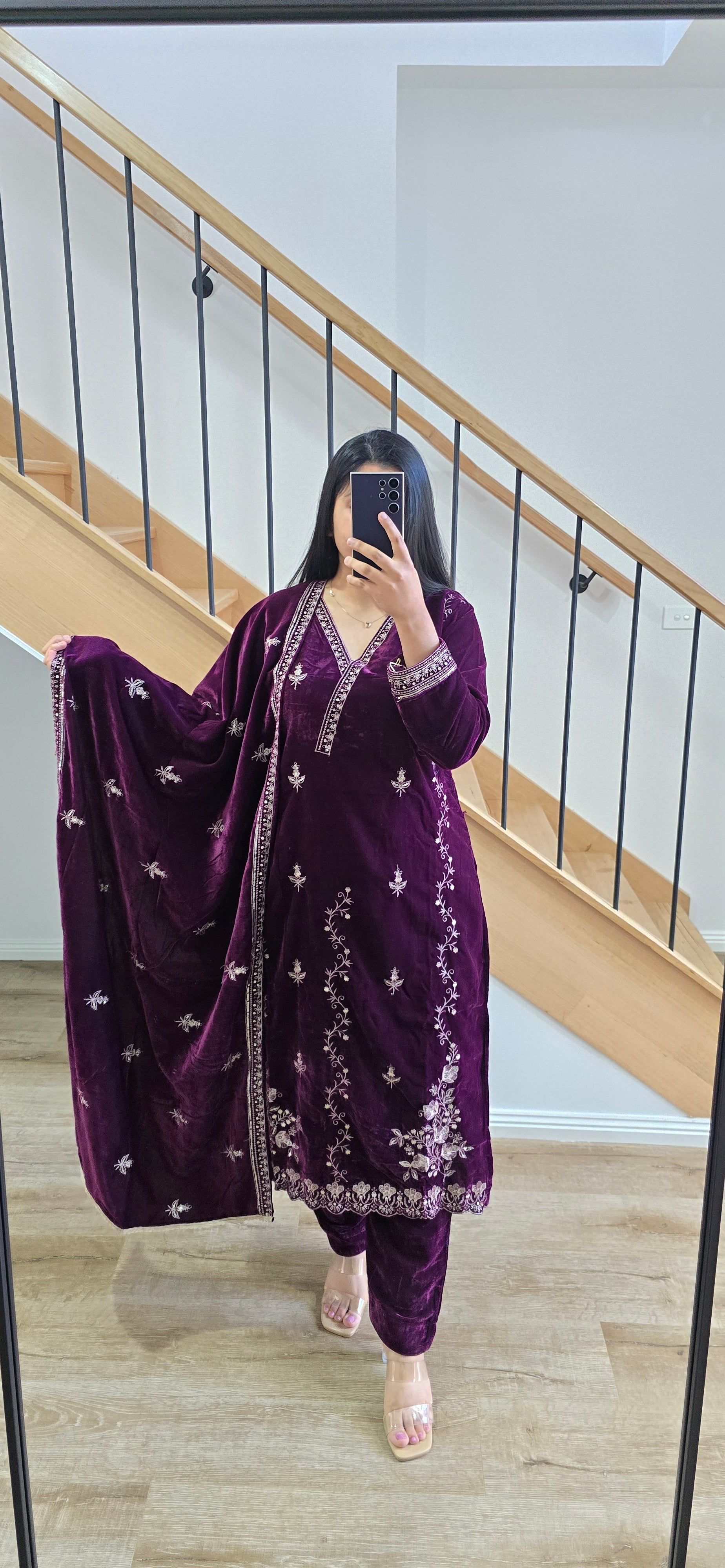 Velvet Shawl suit