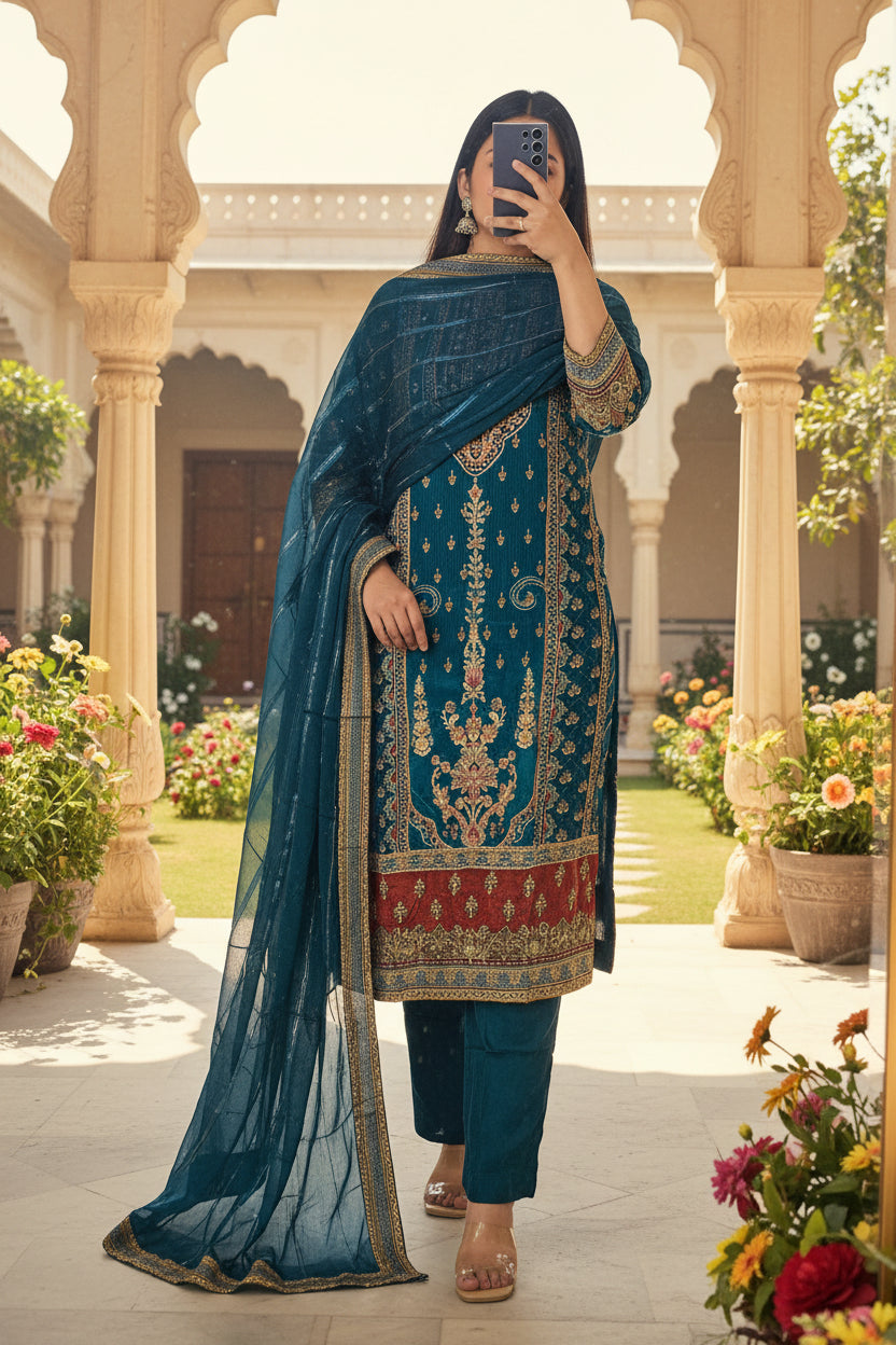 Pure Crepe Silk Suit