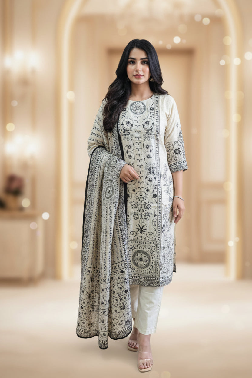 Beige cream casual wear Suit