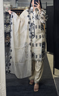 Ivory Soft tissue organza Pakistani suit